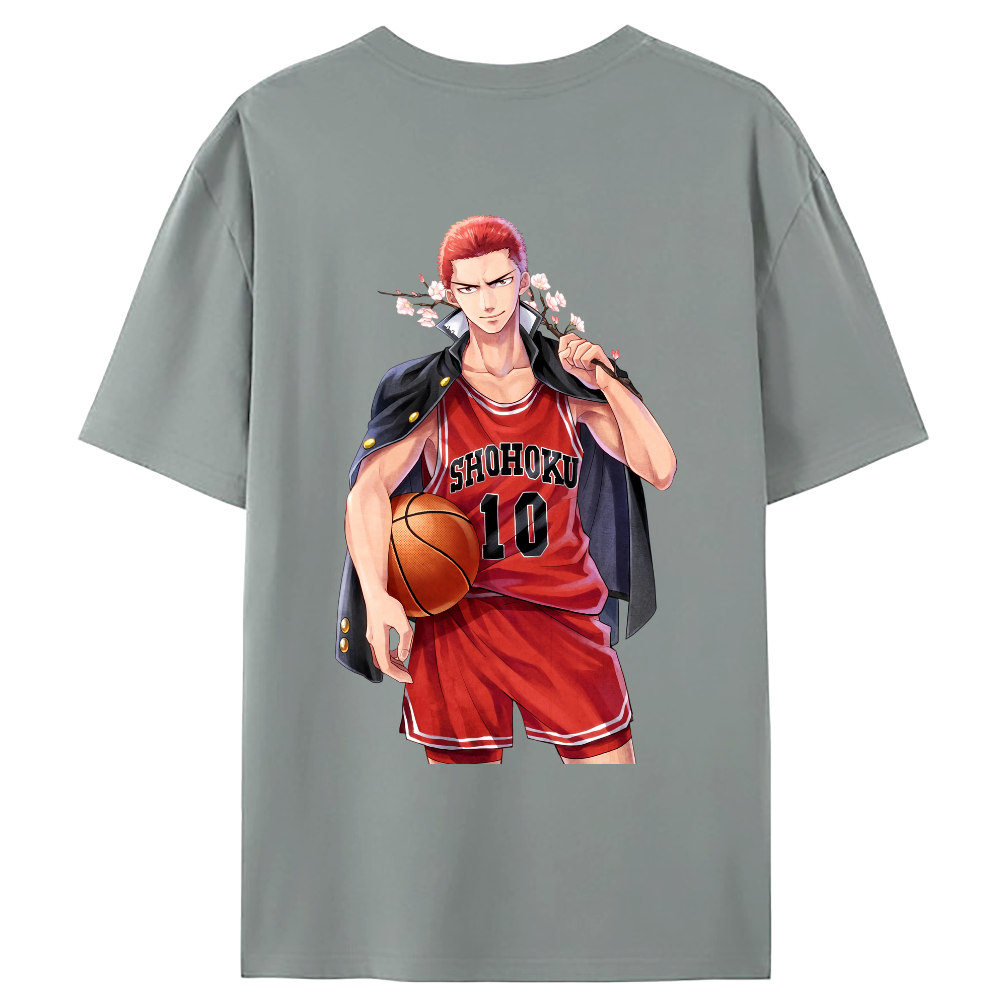 （画像用） SLAM DUNK／スラムダンク 綿100％ メンズ半袖Tシャツ（バックプリント） 通気性